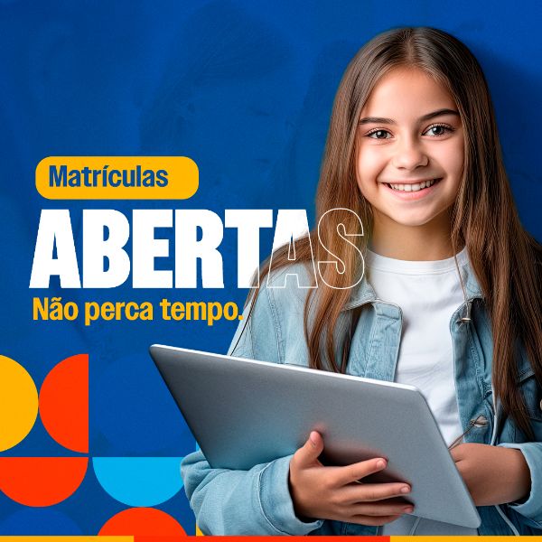 MATRÍCULAS ABERTAS SOCIAL MEDIA VOLTA ÀS AULAS PSD EDITÁVEL