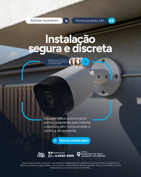 Segurança Eletrônica Social Media PSd Editável