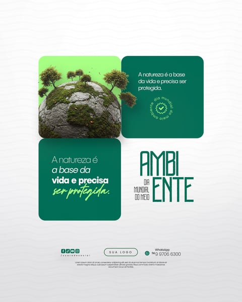 05 DE JUNHO - DIA MUNDIAL DO MEIO AMBIENTE SOCIAL MEDIA PSD EDITÁVEL