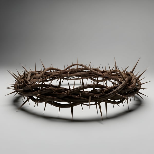 COROA DE ESPINHOS DE JESUS CRISTO EM UM FUNDO LISO ESTÚDIO 03