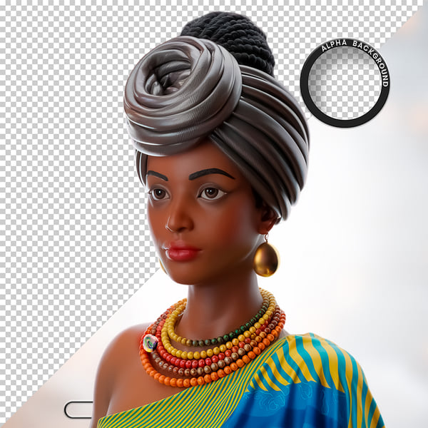 MULHER NEGRA AFRO ELEMENTO PSD PNG 5