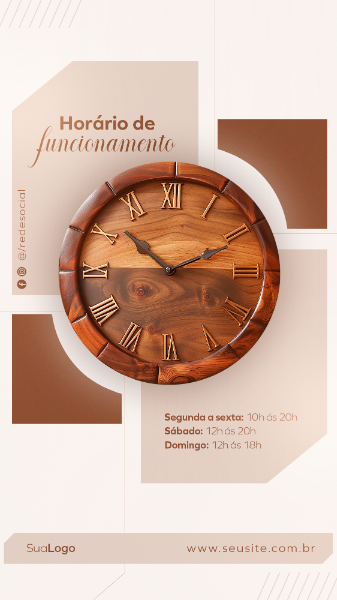 HORÁRIO DE FUNCIONAMENTO LOJA DE MÓVEIS E DECORAÇÃO SOCIAL MEDIA STORY