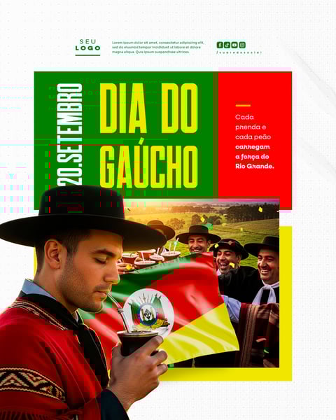 DIA DO GAÚCHO REVOLUÇÃO FARROUPILHA 20 DE SETEMBRO SOCIAL MEDIA PSD EDITÁVEL 4