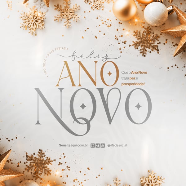 FELIZ ANO NOVO REVEILLON BOAS FESTAS SOCIAL MEDIA PSD EDITÁVEL