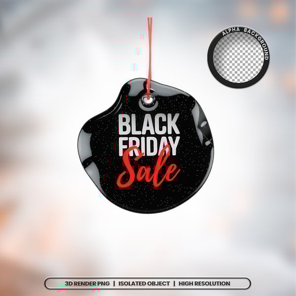 ZCC SELO 3D RENDER BLACK FRIDAY ELEMENTO ÍCONE PSD PNG (302)