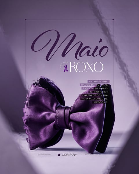 Maio Roxo CONSCIENTIZAÇÃO DOENÇAS INFLAMATÓRIAS INTESTINAIS SOCIAL MEDIA PSD EDITÁVEL 2