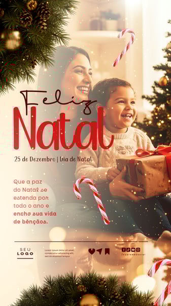 FELIZ NATAL E PRÓSPERO ANO NOVO 25 DE DEZEMBRO STORY SOCIAL MEDIA PSD EDITÁVEL 8