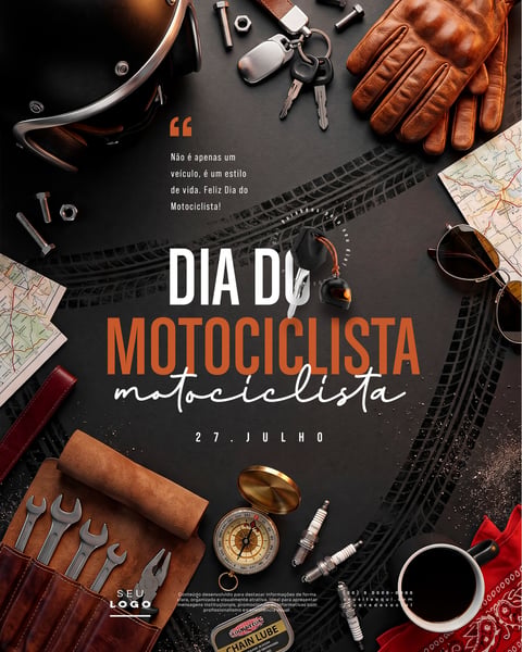 DIA DO MOTOCICLISTA 27 DE JULHO SOCIAL MEDIA PSD EDITÁVEL 2