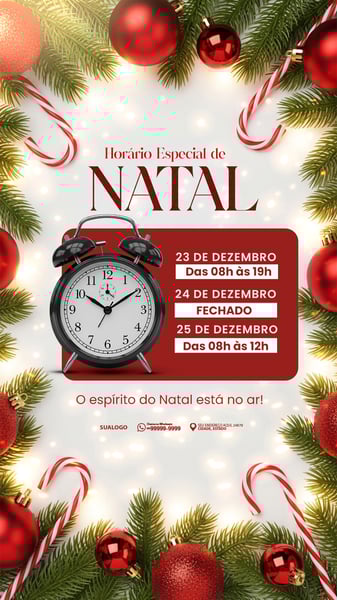 ATENÇÃO HORÁRIO ESPECIAL DE NATAL 5 ST