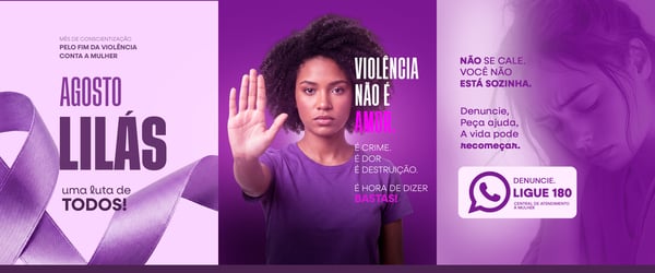 CARROSSEL AGOSTO LILÁS FIM DA VIOLÊNCIA À MULHER SOCIAL MEDIA PSD EDITÁVEL