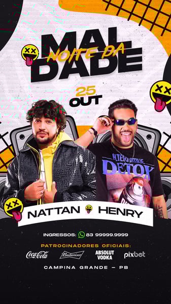 FLYER PARA EVENTO PSD EDITÁVEL NOITE DA MALDADE STORIES