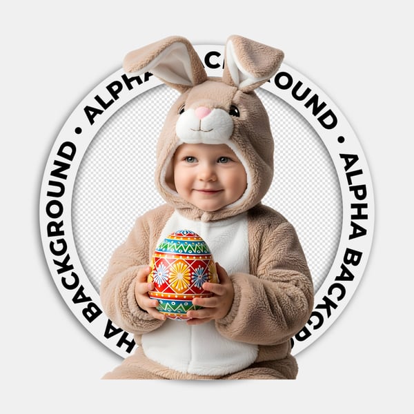 CRIANÇA COM FANTASIA DE COELHINHO DA PÁSCOA 02