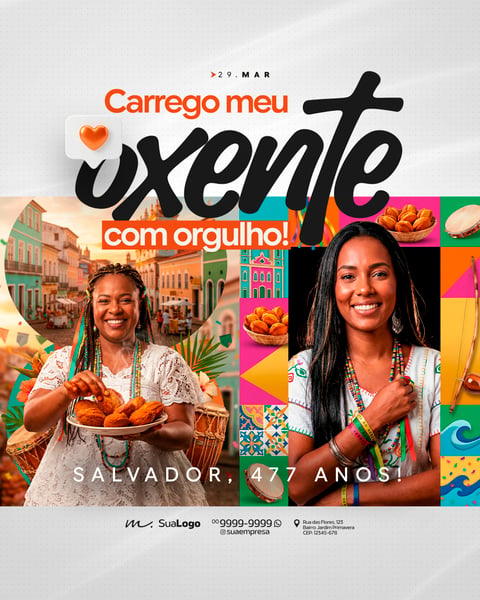 COMEMORAÇÃO ANIVERSÁRIO DE SALVADOR 29 DE MARÇO SOCIAL MEDIA PSD EDITÁVEL 8