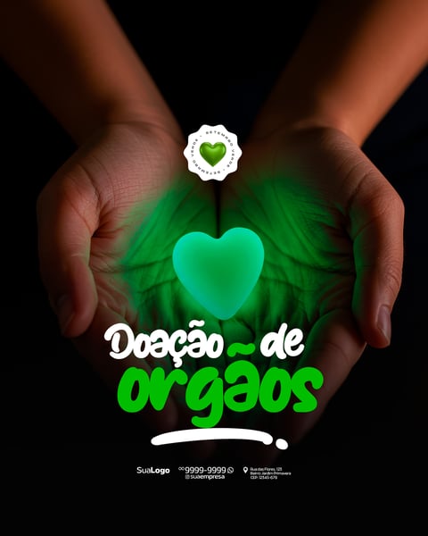 CAMPANHA SOBRE A DOAÇÃO DE ÓRGÃO SETEMBRO VERDE SOCIAL MEDIA PSD EDITÁVEL 6