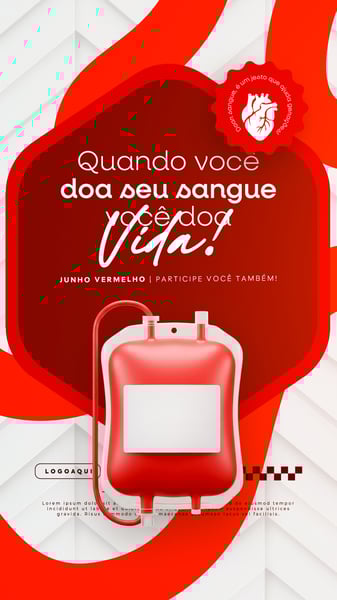 JUNHO VERMELHO CAMPANHA DE DOAÇÃO DE SANGUE CAMPANHA DE SAÚDE SOCIAL MEDIA STORY 4