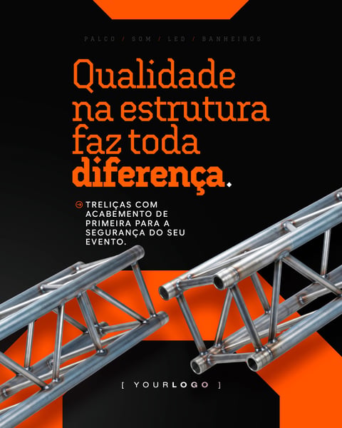 QUALIDADE NA ESTRUTURA EVENTOS SOCIAL MEDIA PSD EDITÁVEL