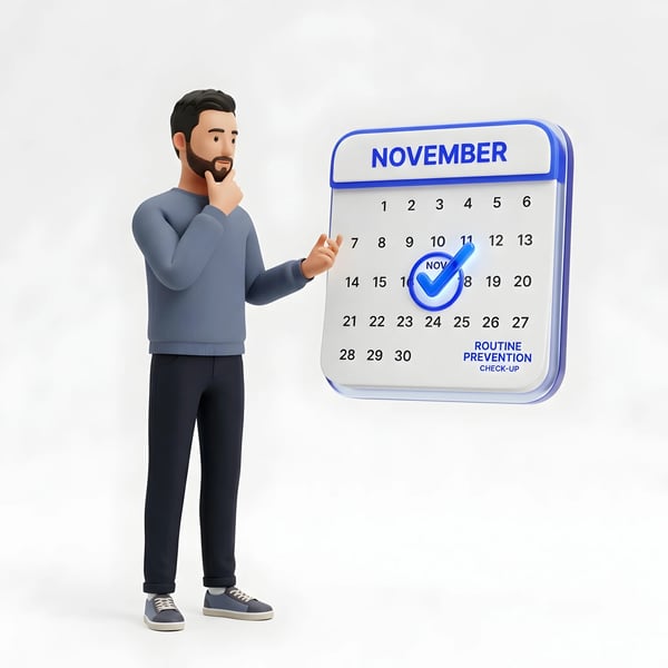 MAN REVIEWING NOVEMBER HEALTH CALENDAR REMINDER