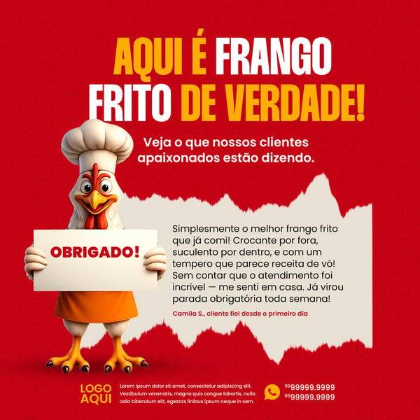 SOCIAL MEDIA FASTFOOD FRANGO RESTAURANTE