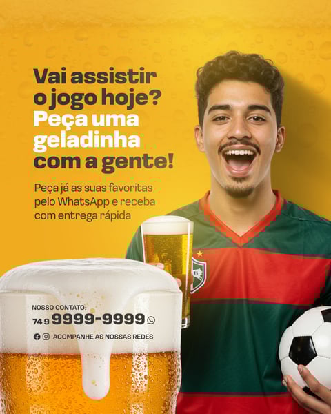 DISTRIBUIDORA DE BEBIDAS  VAI ASSISTIR O JOGO HOJE, PEÇA CERVEJA