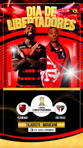 FLYER ESPORTIVO DIA DE LIBERTADORES FLAMENGO STORIES
