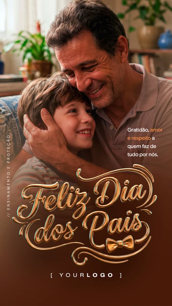 FELIZ DIA DOS PAIS AMOR E RESPEITO SOCIAL MEDIA PSD EDITÁVEL STORY