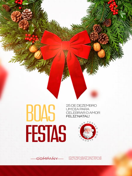 CARTAZ DE NATAL BOAS FESTAS SOCIAL MEDIA FLYER PSD EDITÁVEL