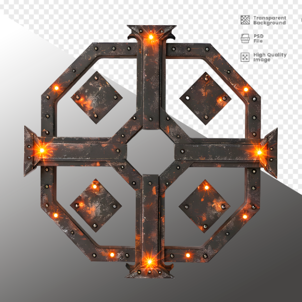 ELEMENTE DE FERRO COM LUZ - ELEMENTO 3D PARA COMPOSIÇÃO - IRON