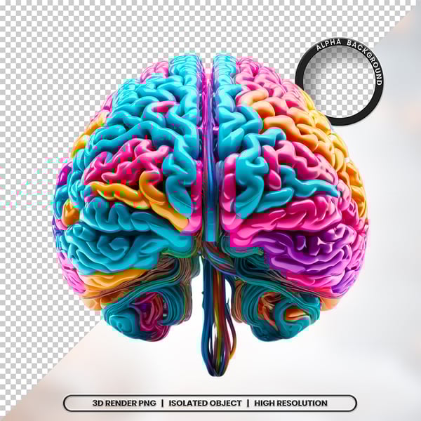3D RENDER CÉREBRO NEUROCIÊNCIA ELEMENTO ÍCONE PSD PNG 5