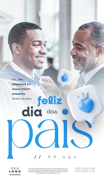 DIA DOS PAIS 09 DE AGOSTO STORY SOCIAL MEDIA PSD EDITÁVEL 1