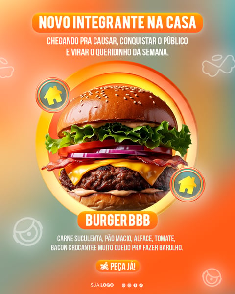 BBB BIG BROTHER BRASIL HAMBURGUERIA BURGER - hamburguer