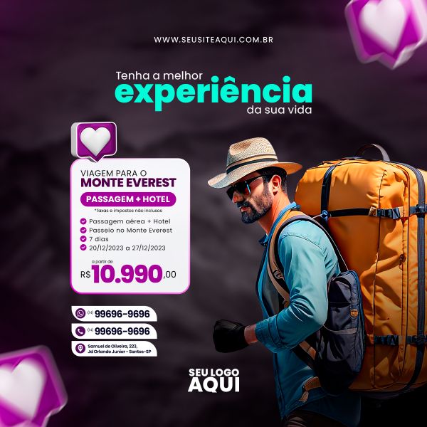 AGÊNCIA DE VIAGENS, TURISMO, VIAJAR | SOCIAL MEDIA | PSD EDITÁVEL