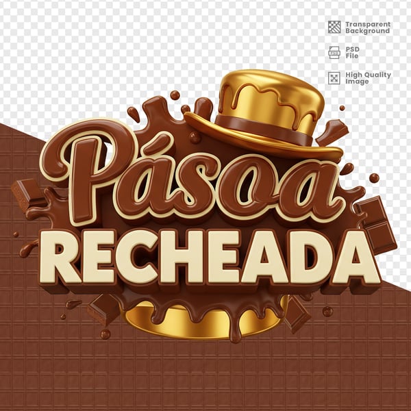 SELO 3D PARA PÁSCOA PSD EDITÁVEL
