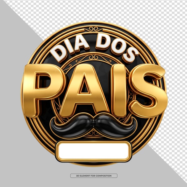 SELO 3D PNG DIA DOS PAIS 2