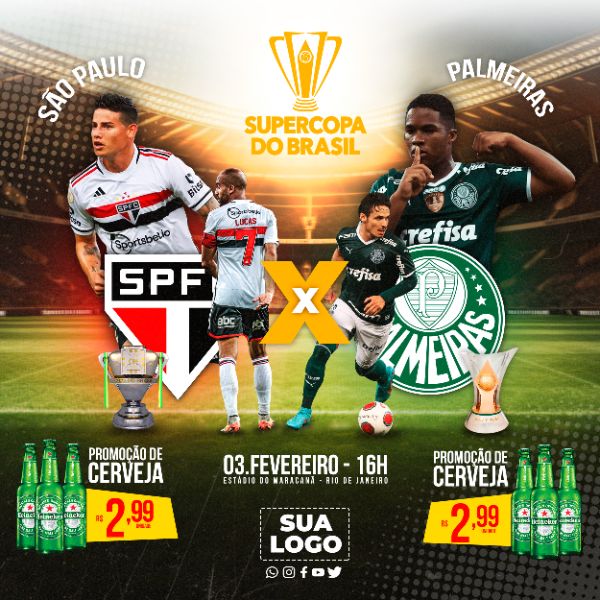 FLYER SOCIAL MEDIA FUTEBOL SÃO PAULO X PALMEIRAS