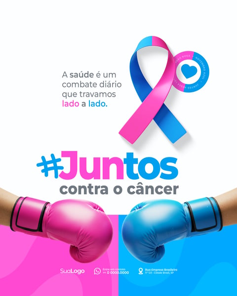 Campanha de Prevenção Outubro Rosa e Novembro Azul Social Media PSD Editável