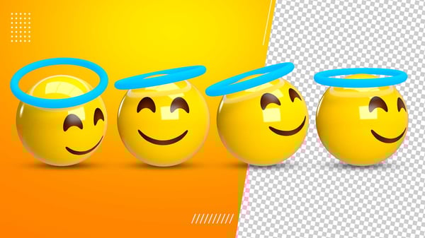 ELEMENTO 3D EMOJI DE ANJO PNG