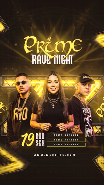 FLYER PRIME RAVE NIGHT PARA STORIES PSD TEMPLATE