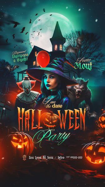 FLYER DE SHOW HALLOWEEN PARTY STORY