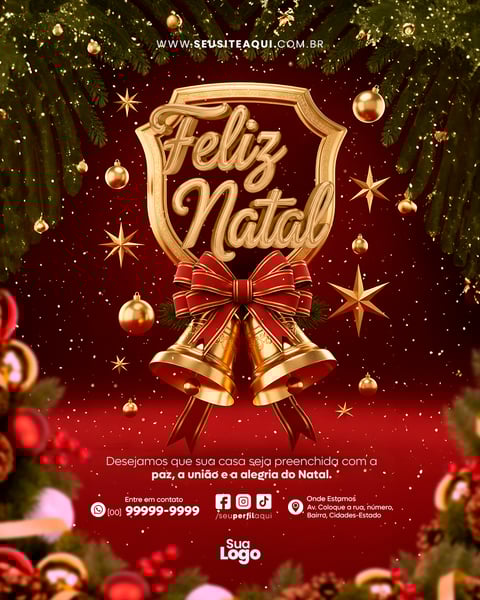 FEED FELIZ NATAL BOAS FESTAS 25 DE DEZEMBRO SOCIAL MEDIA PSD EDITÁVEL 10