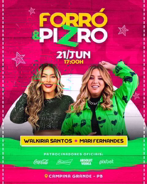 FLYER DE SÃO JOÃO PSD EDITÁVEL FEED FORRÓ & PIZEIRO