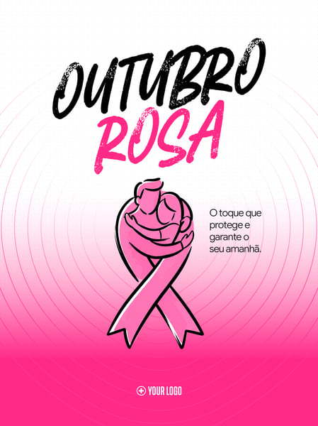 CAMPANHA OUTUBRO ROSA PREVENÇÃO CÂNCER SOCIAL MEDIA FLYER PSD EDITÁVEL