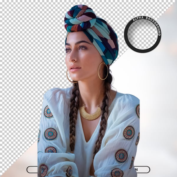 MULHER NEGRA AFRO ELEMENTO PSD PNG