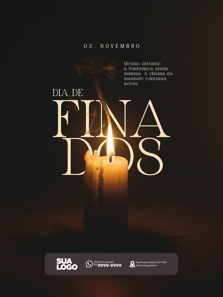 DIA DE FINADOS 02 DE NOVEMBRO SOCIAL MEDIA FEED PSD EDITÁVEL