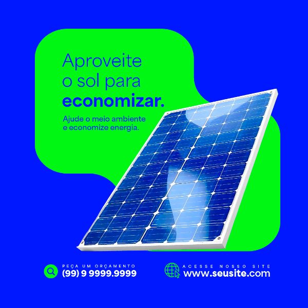 ENERGIA SOLAR APROVEITE O SOL SOCIAL MEDIA PSD EDITÁVEL