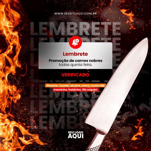 FEED QUADRADO - AÇOUGUE | CARNE | CHURRASCO | SOCIAL MEDIA | PSD EDITÁVEL