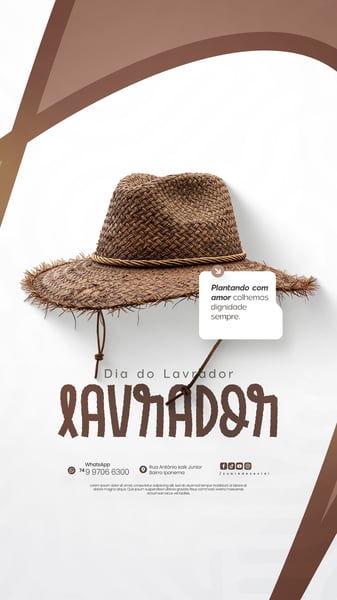 23 DE JUNHO - DIA DO LAVRADOR SOCIAL MEDIA PSD EDITÁVEL