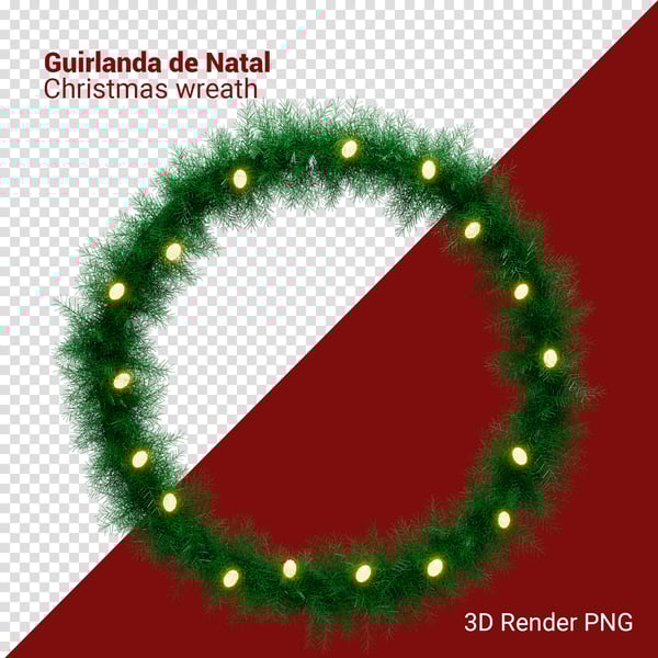 MVU GUIRLANDA DE NATAL 3D RENDER PNG PARA COMPOSIÇÃO (29)