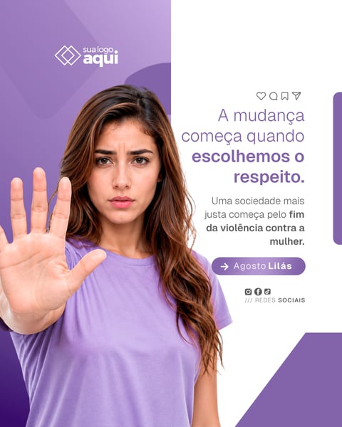 Social Media Campanha Agosto Lilás