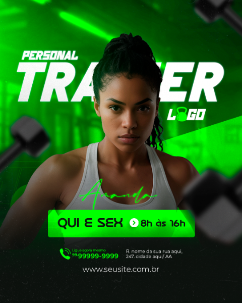 ACADEMIA TREINE COMO A MELHOR PERSONAL TRAINER  SOCIAL MEDIA PSD