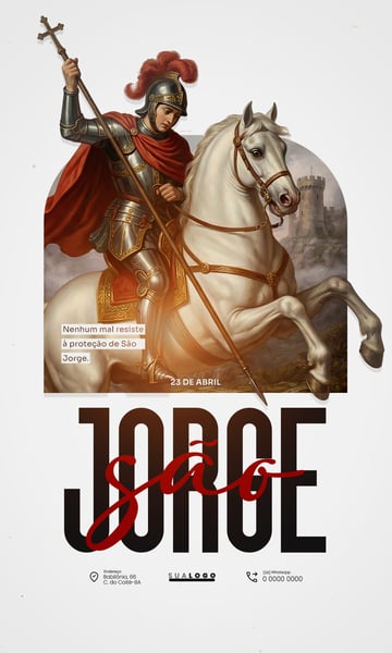 DIA DE SÃO JORGE 23 DE ABRIL SOCIAL MEDIA PSD EDITÁVEL 3
